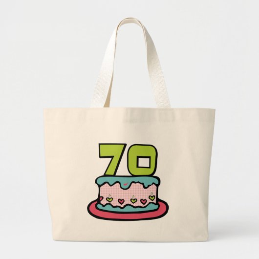 70歳お誕生日ケーキ ラージトートバッグ (正面)