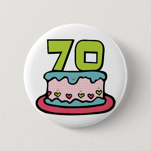 70歳お誕生日ケーキ 缶バッジ (正面)