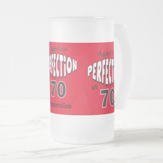 70歳で完成度が高い |第70誕生日 フロストグラスビールジョッキ (正面右)