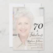 70歳で素敵な写真 70歳の誕生日パーティー 招待状 (正面)