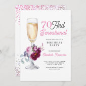 70歳とセンセーショナルな誕生日パーティー 招待状 (正面/裏面)