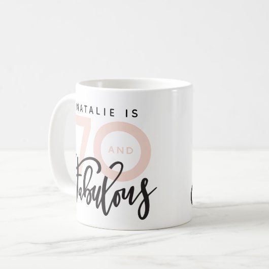 70歳と素晴らしい金エレガント属の誕生日マグ コーヒーマグカップ (正面左)