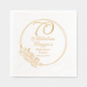 70歳と70歳の誕生日パーティーがスタンプ 箔ナプキン (正面)