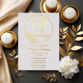 70歳と70歳の誕生日パーティーがスタンプ 箔招待状