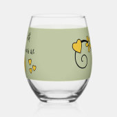 70歳になってもまだ素敵な名前 緑 黄色 ステムなしワイングラス (左)