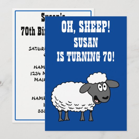 70歳になる70誕生日 招待状 (正面/裏面)