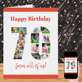 70歳のお誕生日おめでとう 70 の数字のフォトコラージュ ビッグ