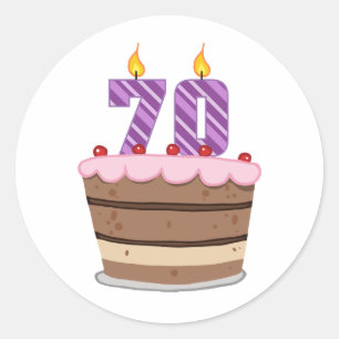 70歳のお誕生日ケーキ ラウンドシール
