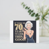 70歳のばあちゃんの誕生日 ポストカード (スタンド正面)