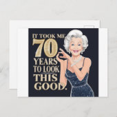 70歳のばあちゃんの誕生日 ポストカード (正面/裏面)