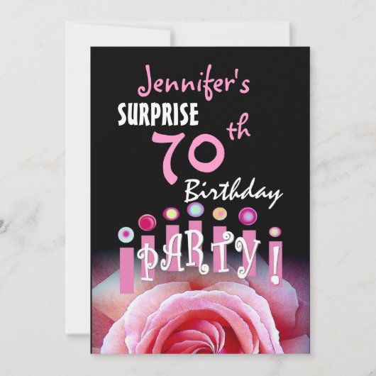 70歳のカスタム誕生日パーティーの招待 招待状 (正面)