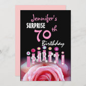 70歳のカスタム誕生日パーティーの招待 招待状 (正面/裏面)