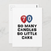70歳のキャンドルデザイン ポストカード (正面/裏面)