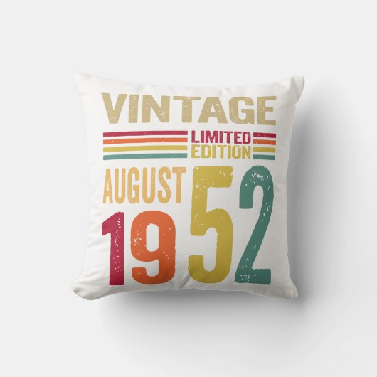 70歳のギフト威厳があるヴィンテージ1952年–70th B-Day クッション (正面)