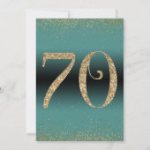 70歳のサプライズバースデーパーティー ティール 招待状 (裏面)