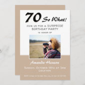 70歳のサプライズ誕生日パーティー写真招待状 (正面/裏面)