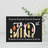 70歳のサプライズ誕生日パーティー·テンプレート·メタリック 招待状 (スタンド正面)