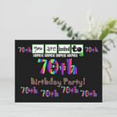 70歳のサプライズ·バースデー·パーティー·テンプレート 招待状 (スタンド正面)