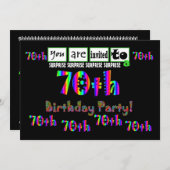 70歳のサプライズ·バースデー·パーティー·テンプレート 招待状 (正面/裏面)