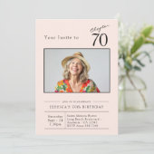 70歳のバースデーパーティーの写真 招待状 (スタンド正面)