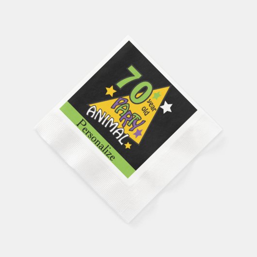 70歳のパーティー動物 |第70誕生日 縁ありカクテルナプキン (角)