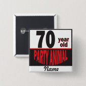 70歳のパーティー好きな人|の第70誕生日 缶バッジ (正面&裏面)