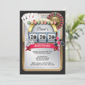70歳のポーカー・カード・カジノ誕生日招待状 招待状 (スタンド正面)