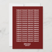 70歳のモダンな誕生日 ブラック レッド SEVEN OH! W816 招待状 (裏面)