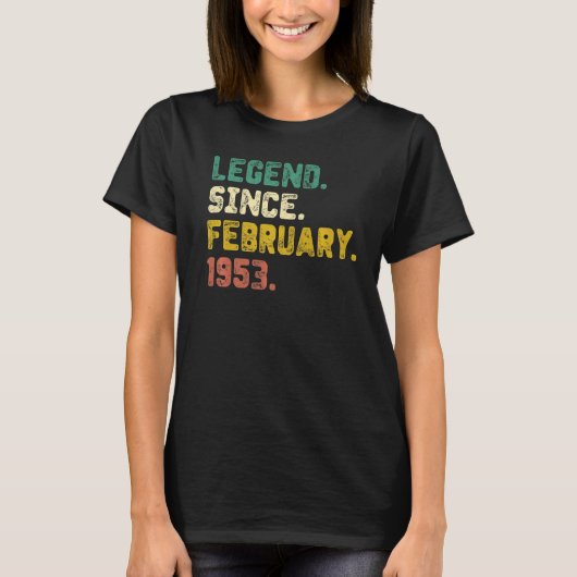 70歳の伝説1953年2月70th Birtから Tシャツ (正面)