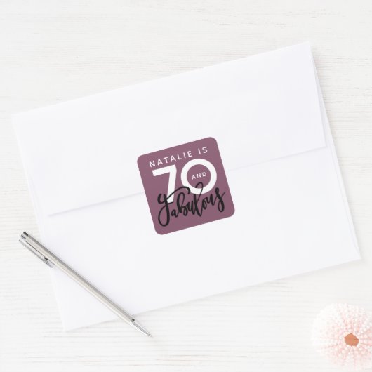 70歳の作り70は良い誕生日のお祝いに見える スクエアシール (封筒)