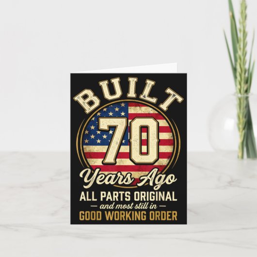 70歳の愛国者アメリカ国旗お父さん70歳の誕生日 カード (正面)