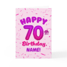 70歳の数字 名前入り 誕生日カード