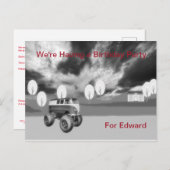 70歳の男性のための誕生日パーティーの招待 インビテーションポストカード (正面/裏面)