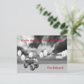 70歳の男性のための誕生日パーティーの招待 インビテーションポストカード (スタンド正面)