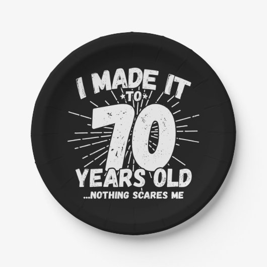 70歳の皮肉ミームおもしろい70誕生日 ペーパープレート (正面)