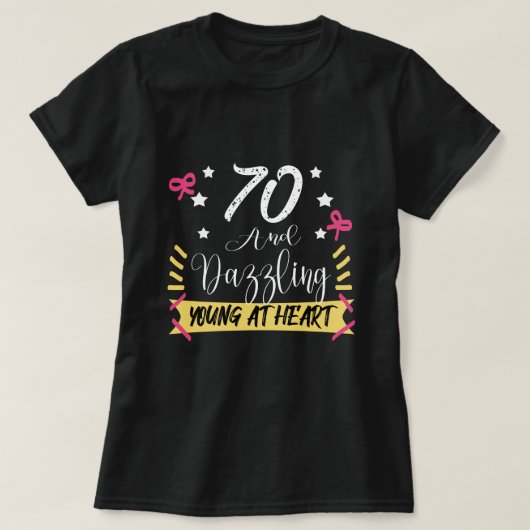 70歳の華やかな誕生日 Tシャツ (デザイン正面)
