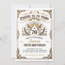 70歳の誕生日おめでとうございます ゴールド 白 バースデー 