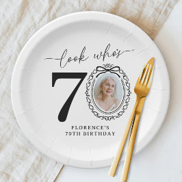 70歳の誕生日おめでとうフォト ペーパープレート