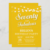 70歳の誕生日おめでとう　イエローがとっても素敵 招待状 (正面/裏面)