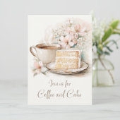 70歳の誕生日おめでとう コーヒーとケーキ 招待状 (スタンド正面)