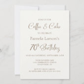70歳の誕生日おめでとう コーヒーとケーキ 招待状 (裏面)