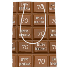 70歳の誕生日おめでとう チョコレート キャンディーバー ミディアムペーパーバッグ