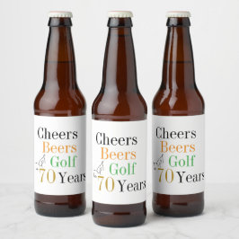 70歳の誕生日おめでとう ビール ゴルフ ミニマルパーティー ビールラベル