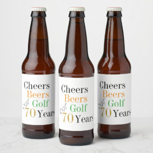 70歳の誕生日おめでとう ビール ゴルフ ミニマルパーティー ビールラベル