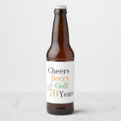 70歳の誕生日おめでとう ビール ゴルフ ミニマルパーティー ビールラベル (正面)