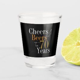 70歳の誕生日おめでとう ビール ブラックゴールド パーティーファーバー ショットグラス