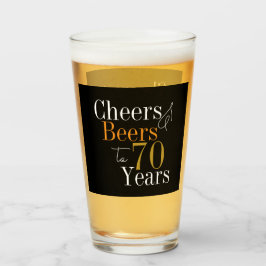 70歳の誕生日おめでとう ビール ブラックゴールド パーティーファーバー タンブラーグラス