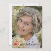 70歳の誕生日おめでとう ピーチフラワーフォト 招待状 (裏面)
