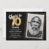 70歳の誕生日おめでとう フォト 招待状 (正面)