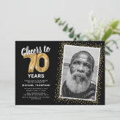 70歳の誕生日おめでとう フォト 招待状 (スタンド正面)